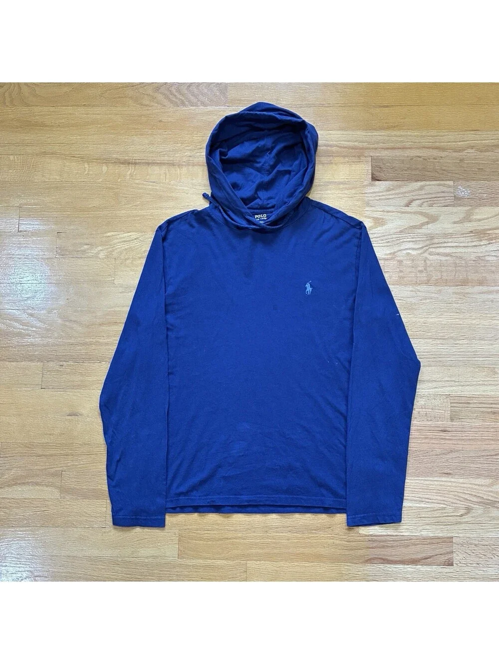 Polo Ralph Lauren Lightweight Hooded Long Sleeve Shirt Blue Men’s Medium Pony